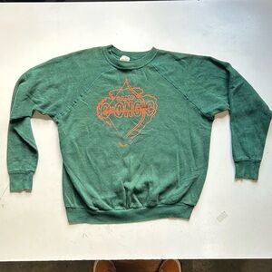 Vintage 70s crew neck sweater, raglan sleeve, slim fit, used good condition